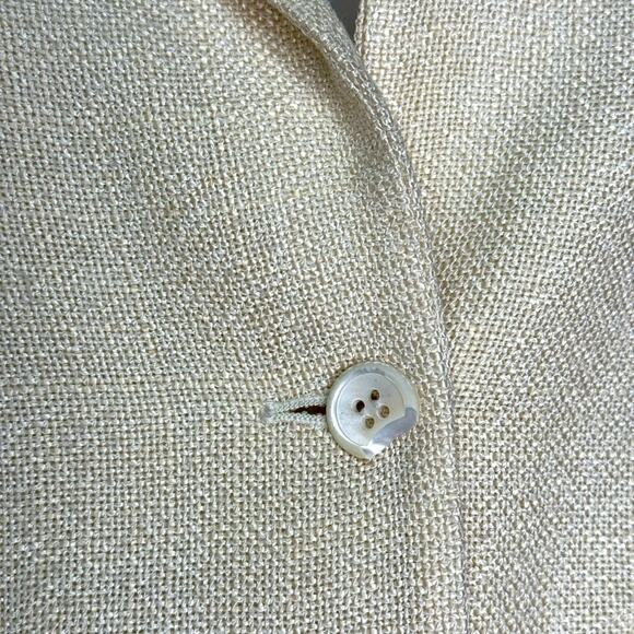 PRADA Women’s Cream Yellow Tweed Button Front Blazer Jacket with Pockets - Picture 4 of 14